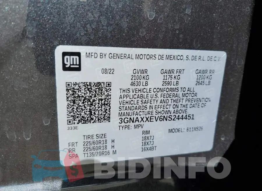 3GNAXXEV6NS244451 Photo# 14