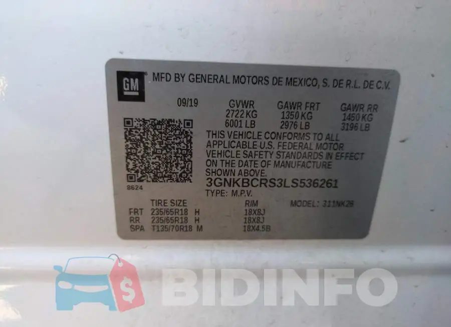 3GNKBCRS3LS536261 Photo# 13