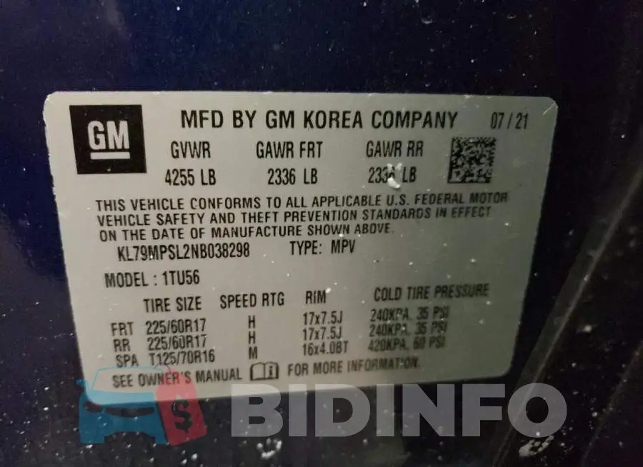 KL79MPSL2NB038298 Photo# 14