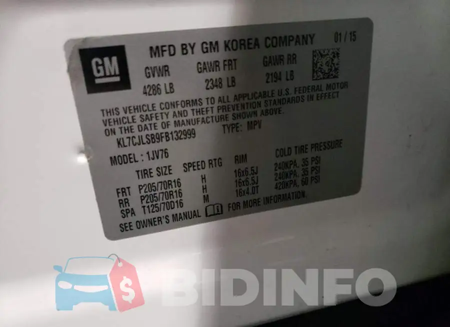 KL7CJLSB9FB132999 Photo# 13