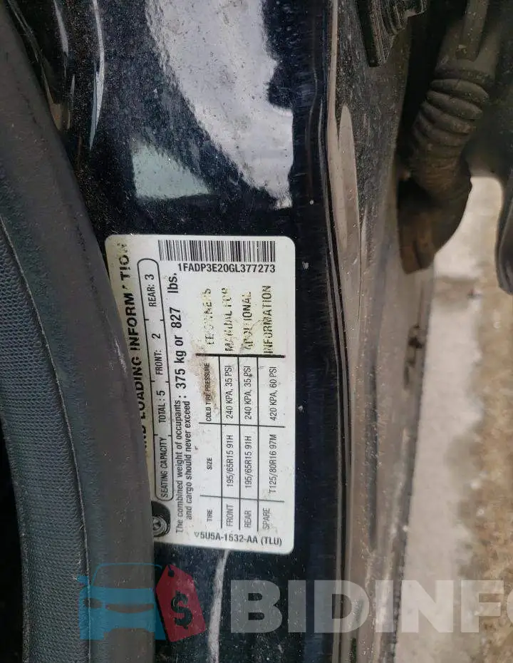 1FADP3E20GL377273 Photo# 12