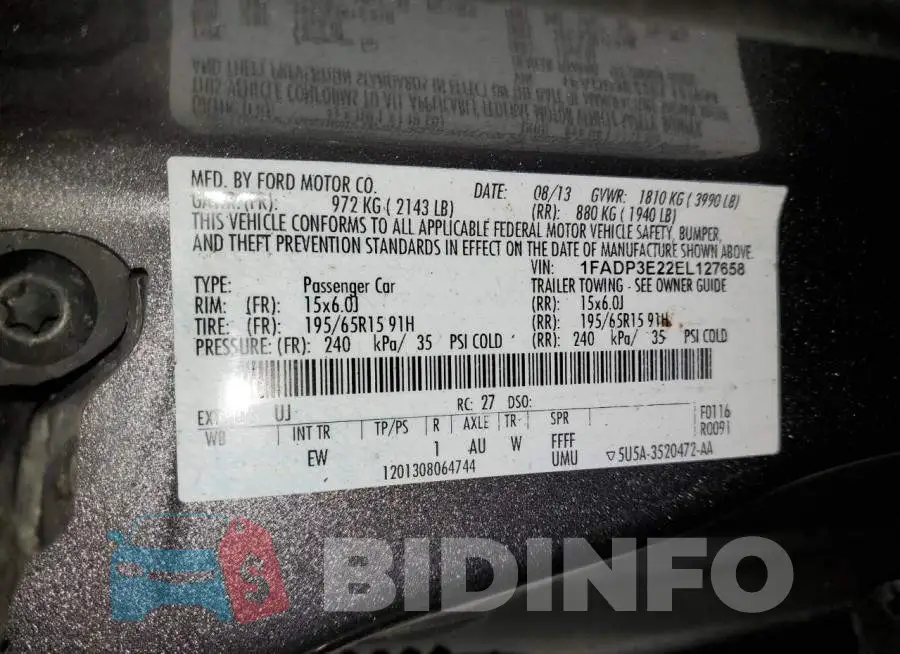 1FADP3E22EL127658 Photo# 12