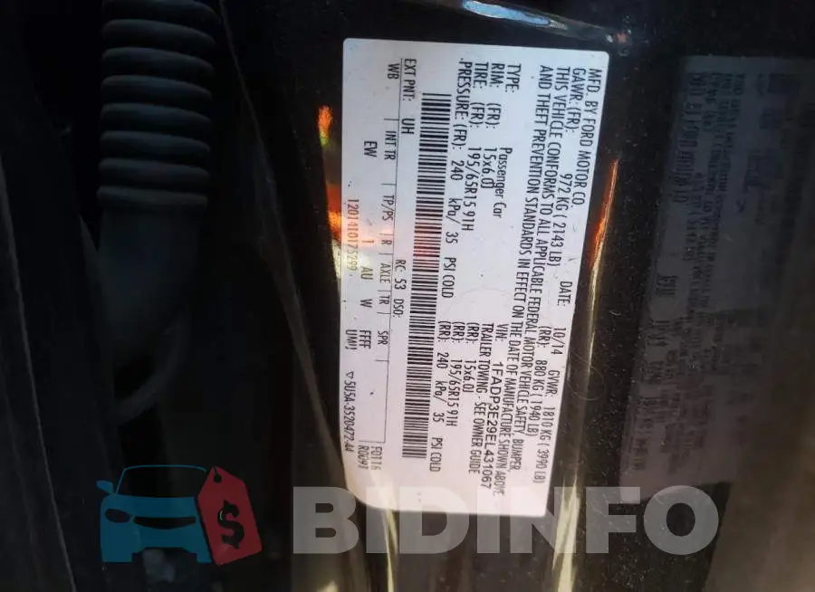 1FADP3E29EL431067 Photo# 12