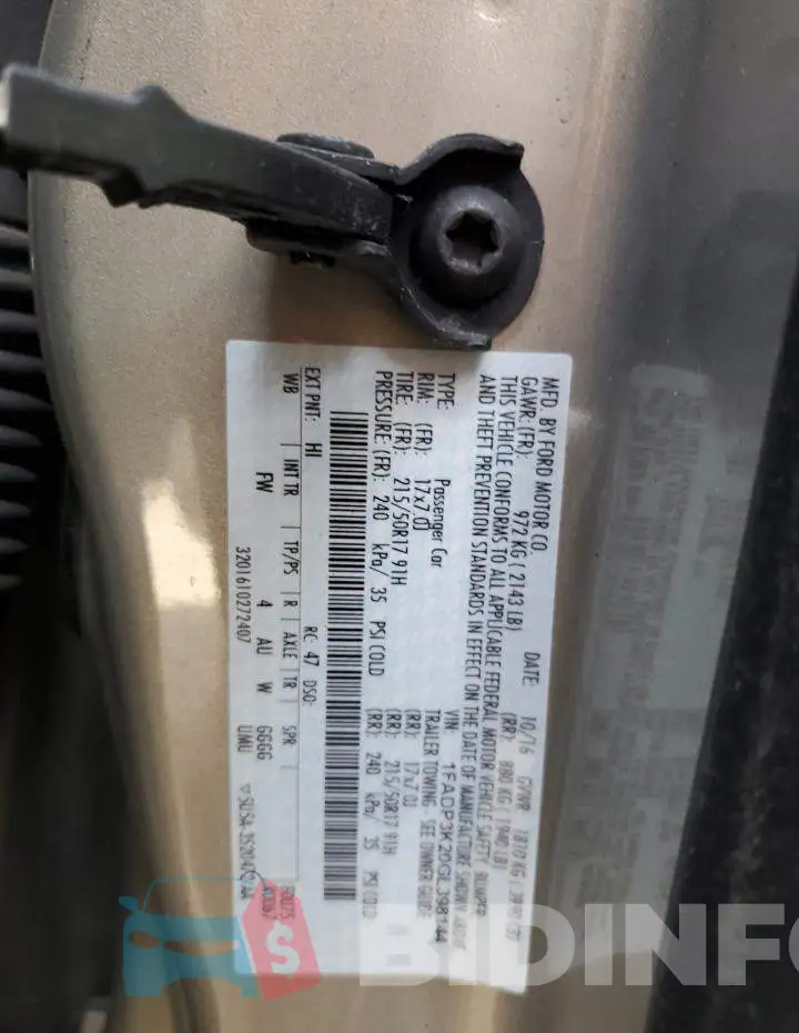 1FADP3K20GL398144 Photo# 12