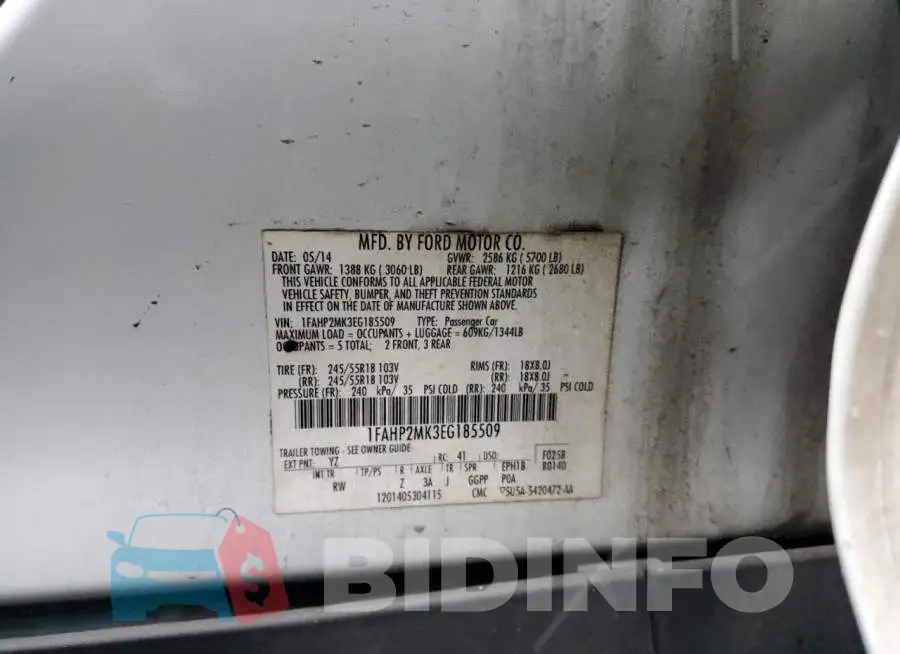 1FAHP2MK3EG185509 Photo# 12