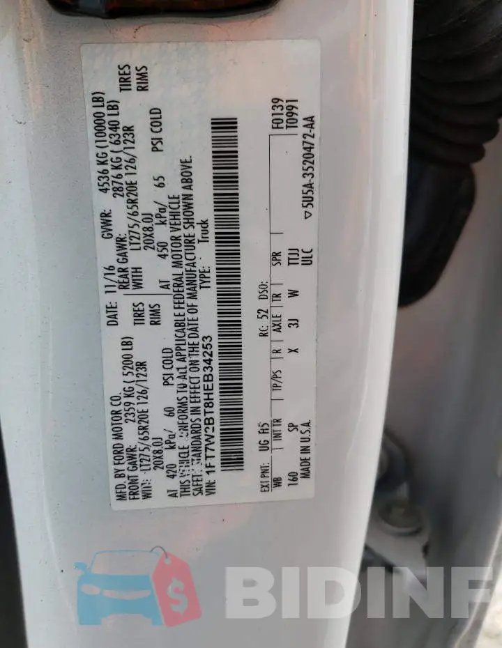 1FT7W2BT8HEB34253 Photo# 13