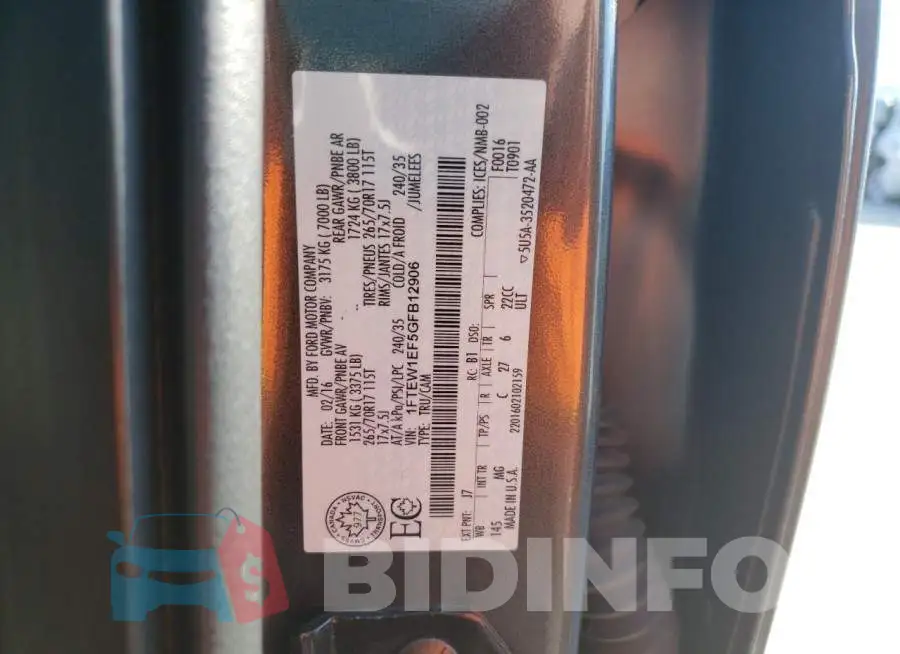 1FTEW1EF5GFB12906 Photo# 12