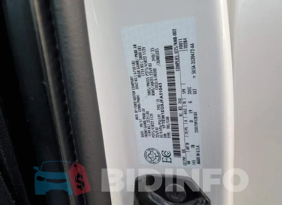 1FTEW1EG9JFA51043 Photo# 13