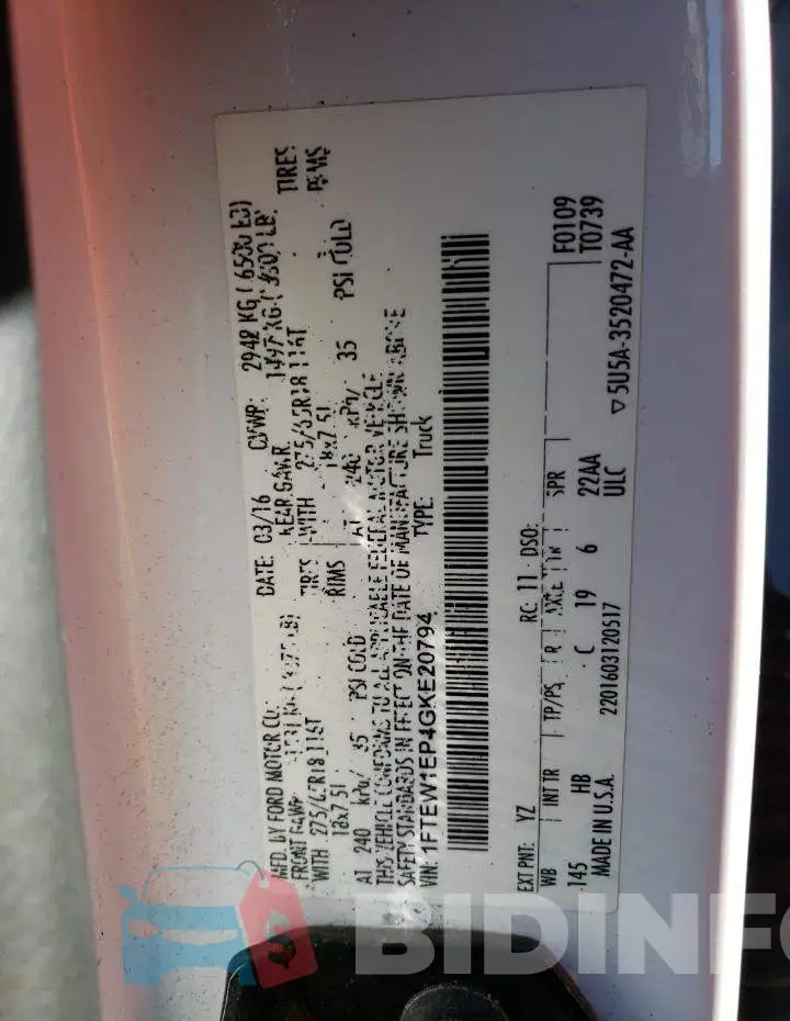 1FTEW1EP4GKE20794 Photo# 12