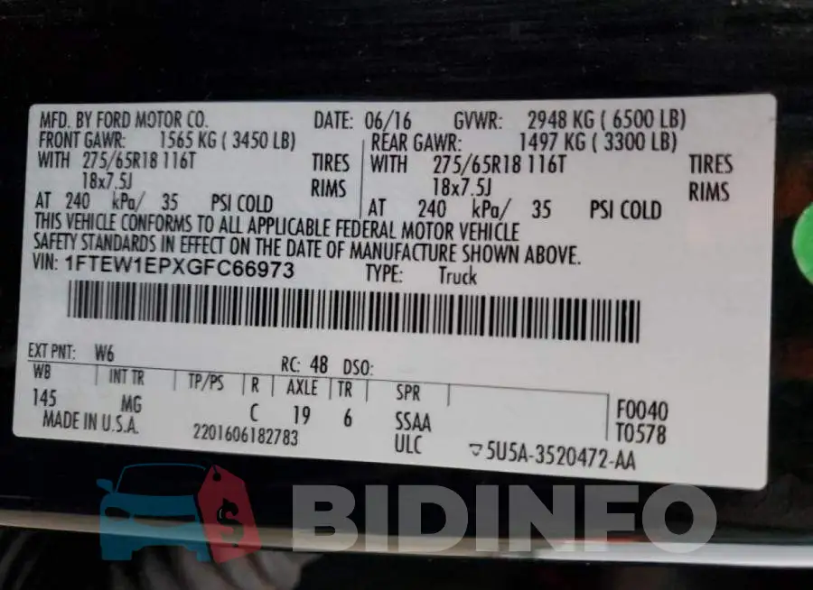 1FTEW1EPXGFC66973 Photo# 12