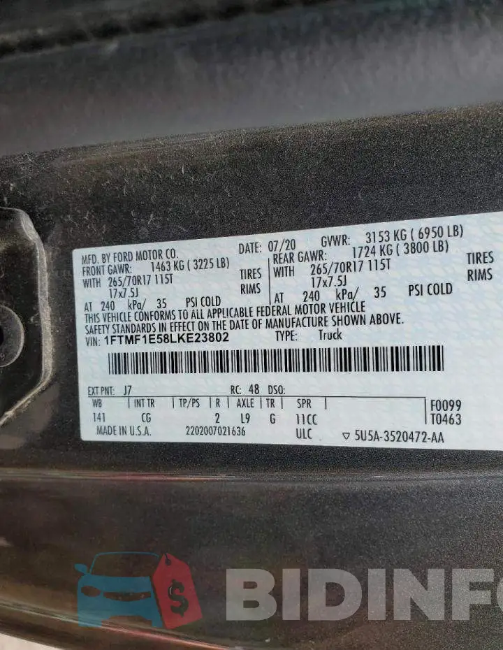 1FTMF1E58LKE23802 Photo# 12