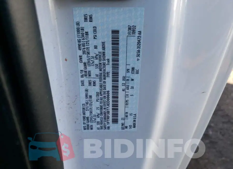 1FTRF3BT7JED00606 Photo# 12