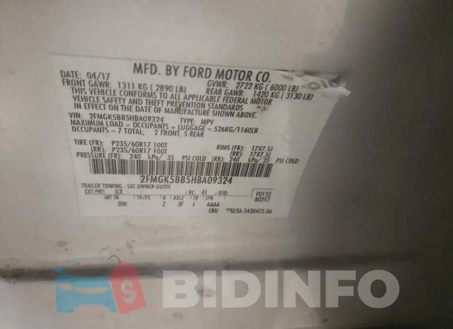 2FMGK5B85HBA09324 Photo# 12