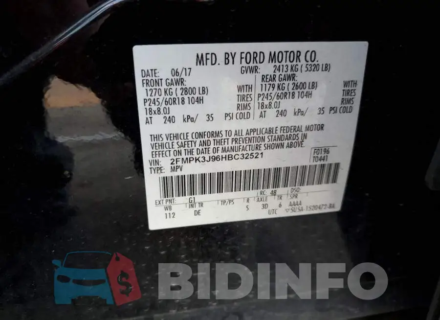 2FMPK3J96HBC32521 Photo# 14