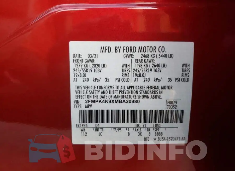 2FMPK4K9XMBA20980 Photo# 10
