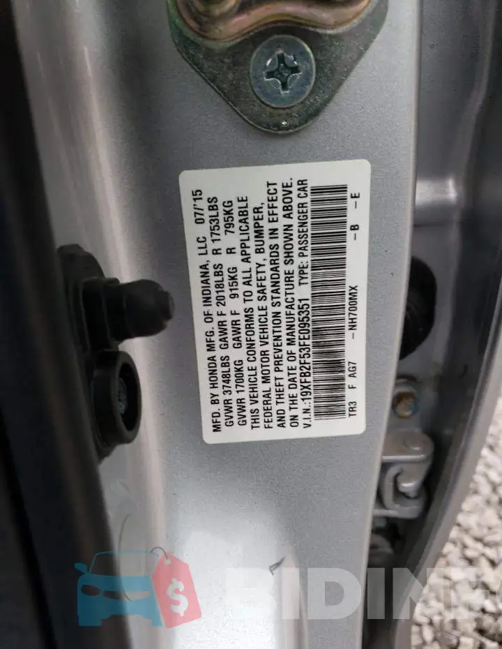 19XFB2F53FE095351 Photo# 12