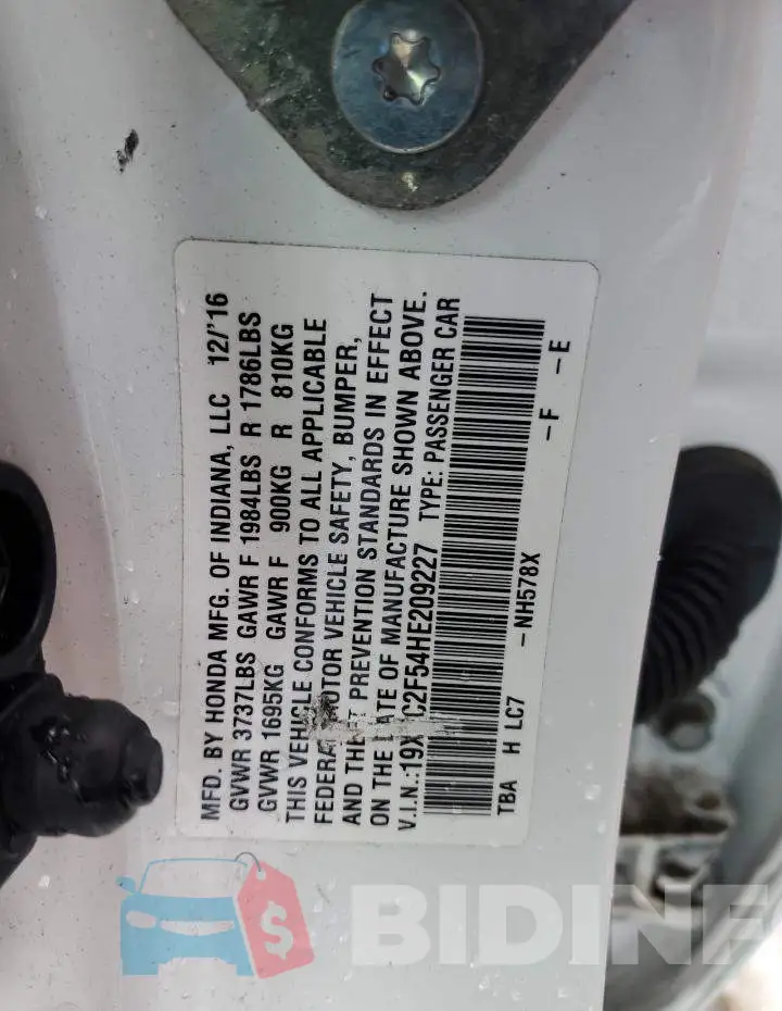 19XFC2F54HE209227 Photo# 12