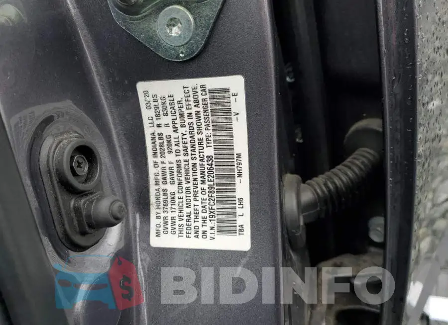 19XFC2F89LE206438 Photo# 12