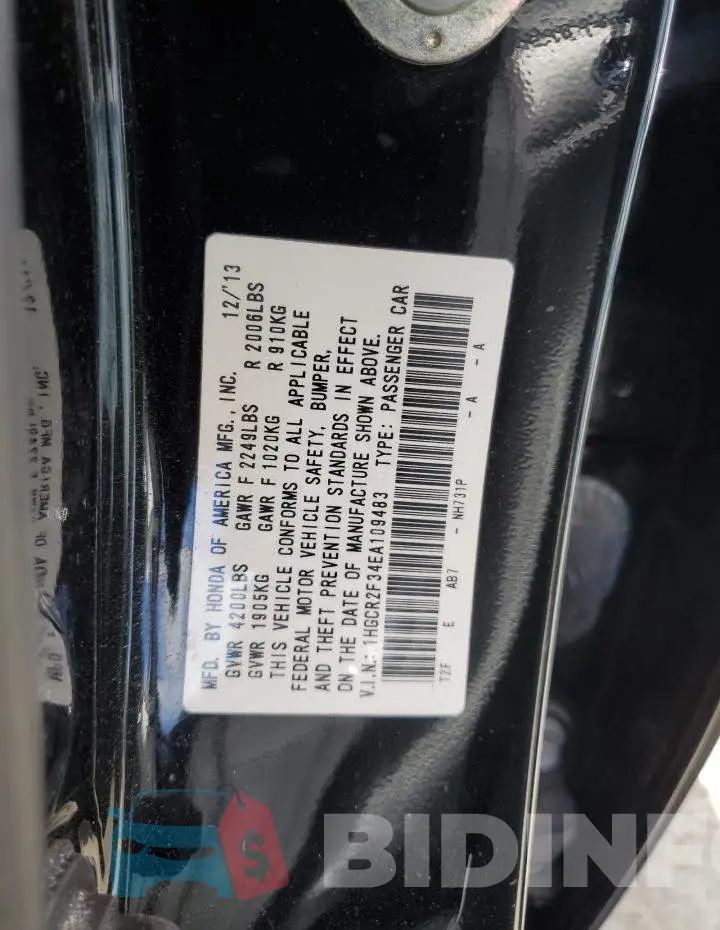 1HGCR2F34EA109483 Photo# 13