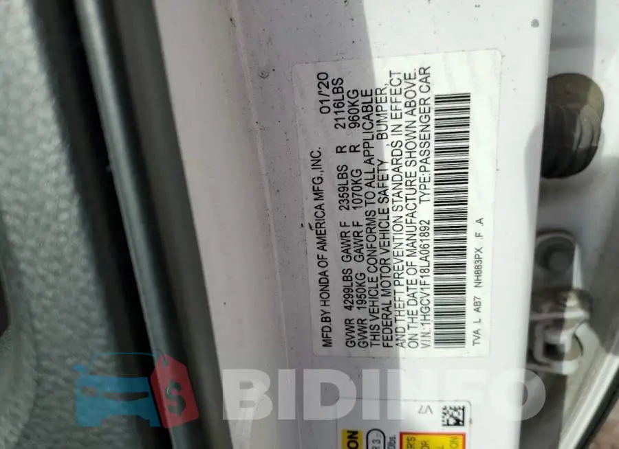 1HGCV1F18LA061892 Photo# 12