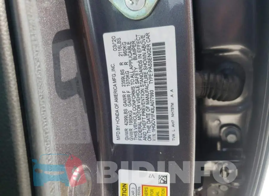 1HGCV1F43LA077993 Photo# 12