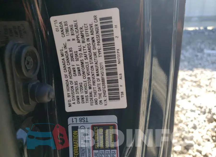 2HGFG3B88FH513271 Photo# 12