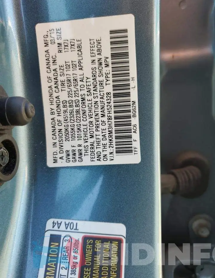 2HKRM3H78FH524328 Photo# 13