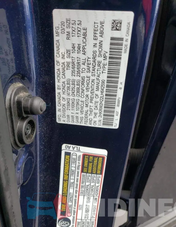 2HKRW2H22LH642590 Photo# 14