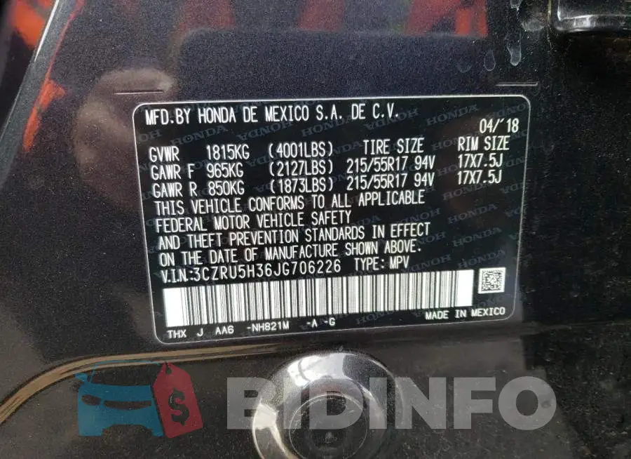 3CZRU5H36JG706226 Photo# 13