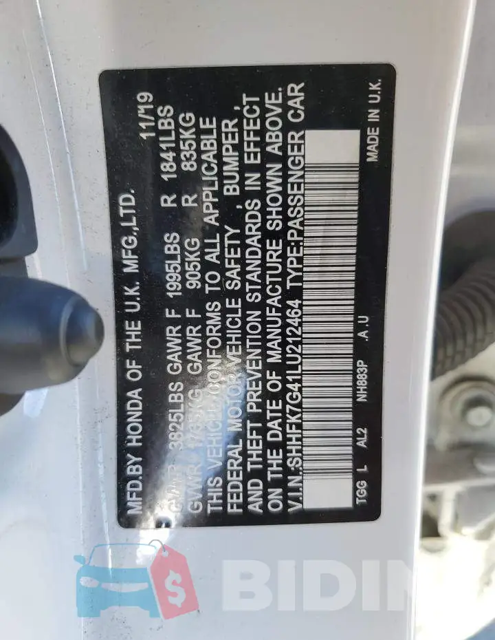 SHHFK7G41LU212464 Photo# 12
