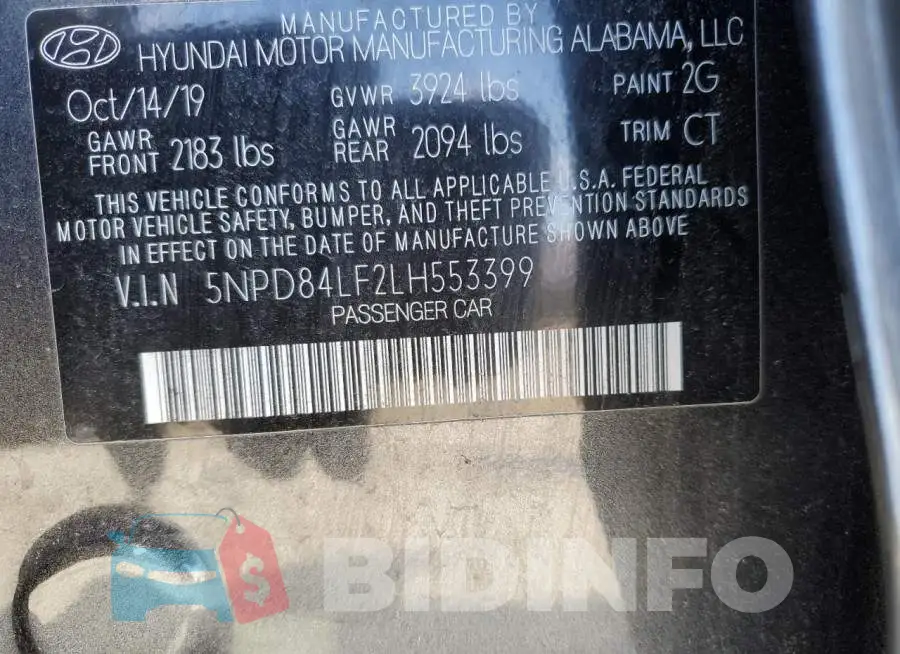 5NPD84LF2LH553399 Photo# 12