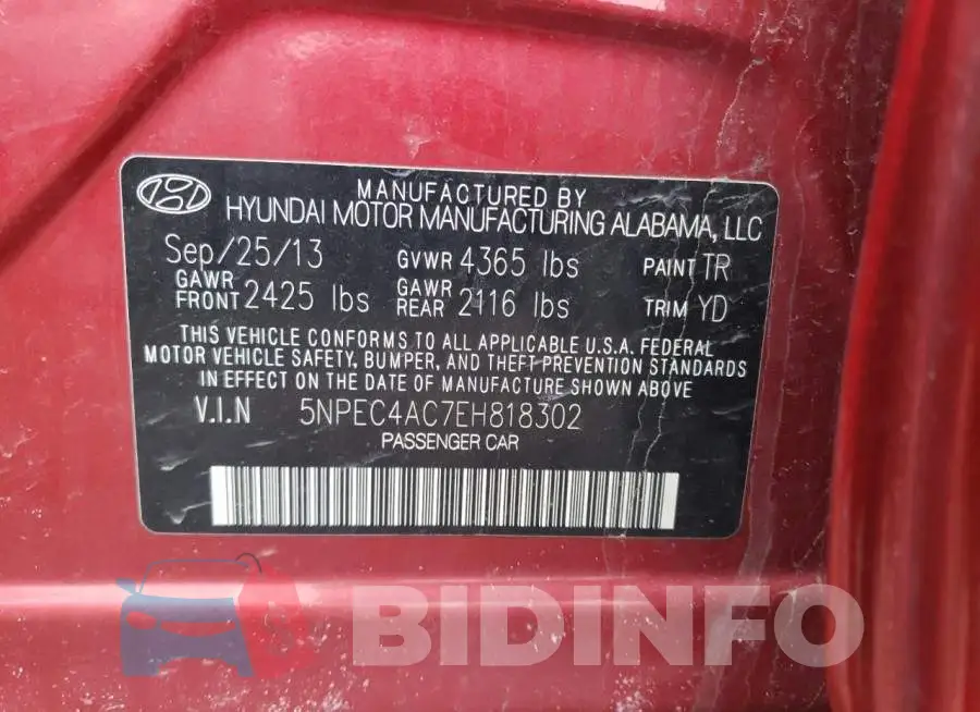5NPEC4AC7EH818302 Photo# 13
