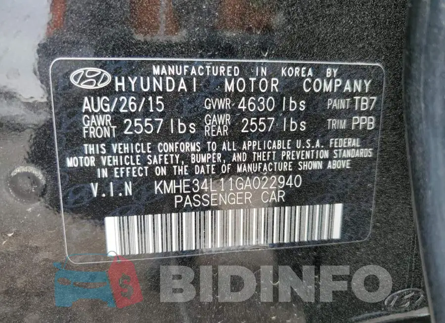 KMHE34L11GA022940 Photo# 12