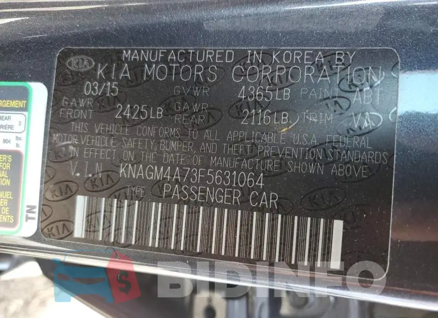 KNAGM4A73F5631064 Photo# 12