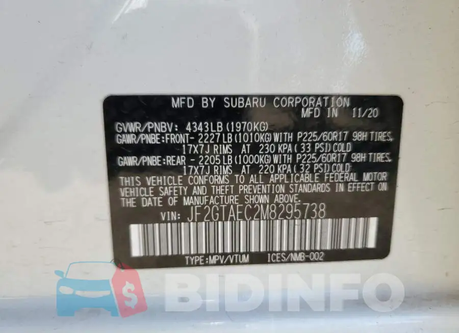 JF2GTAEC2M8295738 Photo# 13