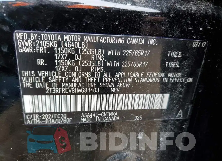 2T3RFREV8HW681403 Photo# 12