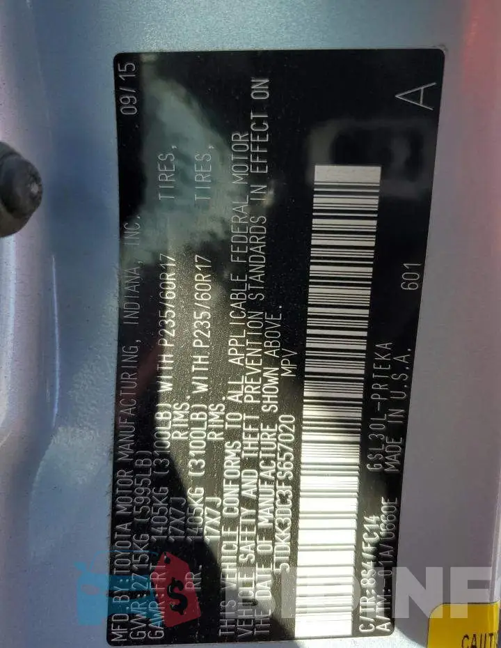 5TDKK3DC3FS657020 Photo# 14