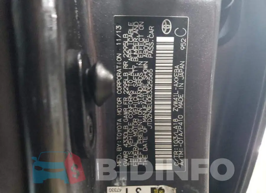 JTDZN3EU0E3325565 Photo# 12