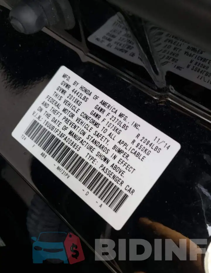 19UUB1F38FA008855 Photo# 10