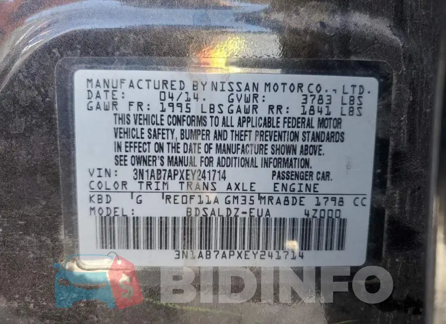 3N1AB7APXEY241714 Photo# 12