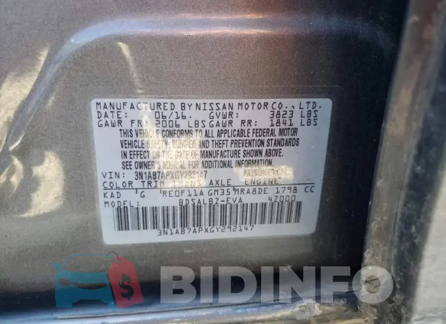 3N1AB7APXGY292147 Photo# 13