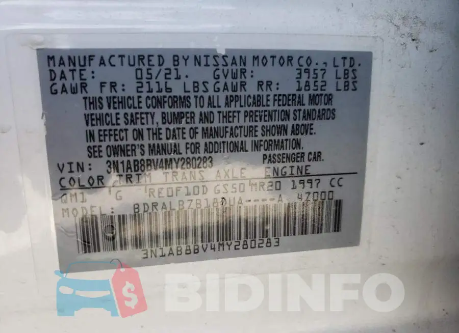 3N1AB8BV4MY280283 Photo# 12