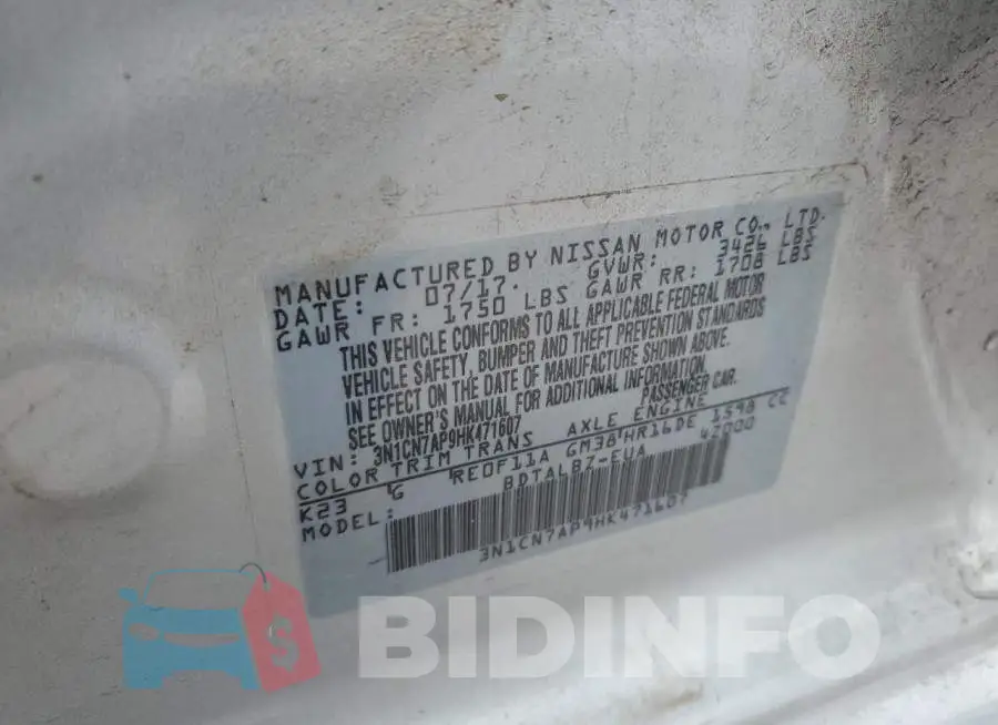 3N1CN7AP9HK471607 Photo# 13