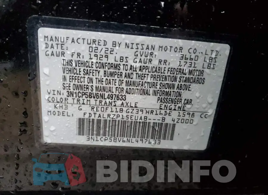 3N1CP5BV6NL497633 Photo# 13