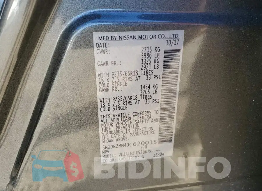 5N1DR2MN4JC620015 Photo# 14