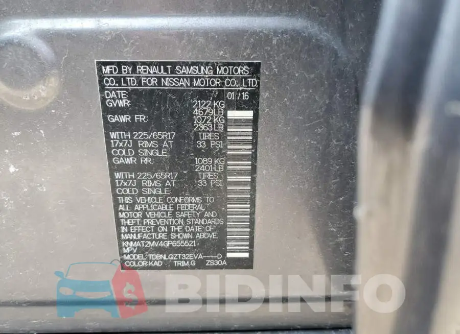 KNMAT2MV4GP655521 Photo# 12
