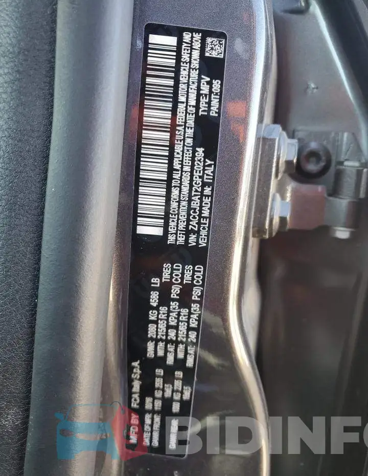 ZACCJBAT2GPE02394 Photo# 13