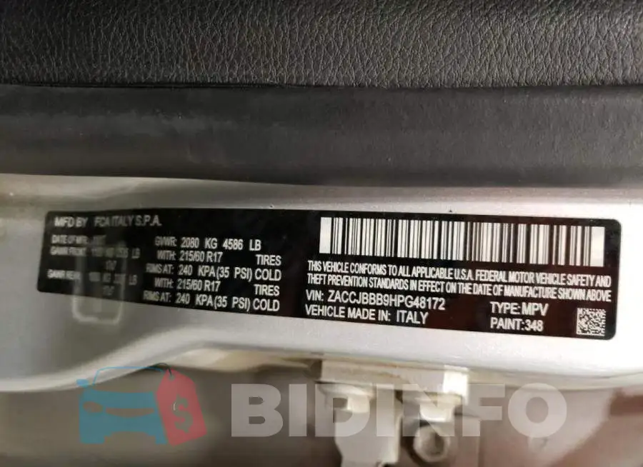 ZACCJBBB9HPG48172 Photo# 12