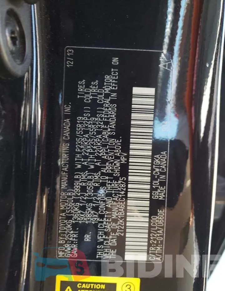 2T2ZK1BA6EC142875 Photo# 13