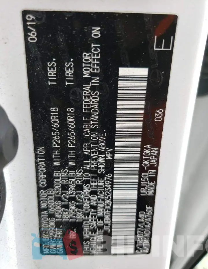 JTJBM7FX2K5234976 Photo# 12